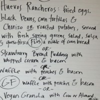 our menu this month